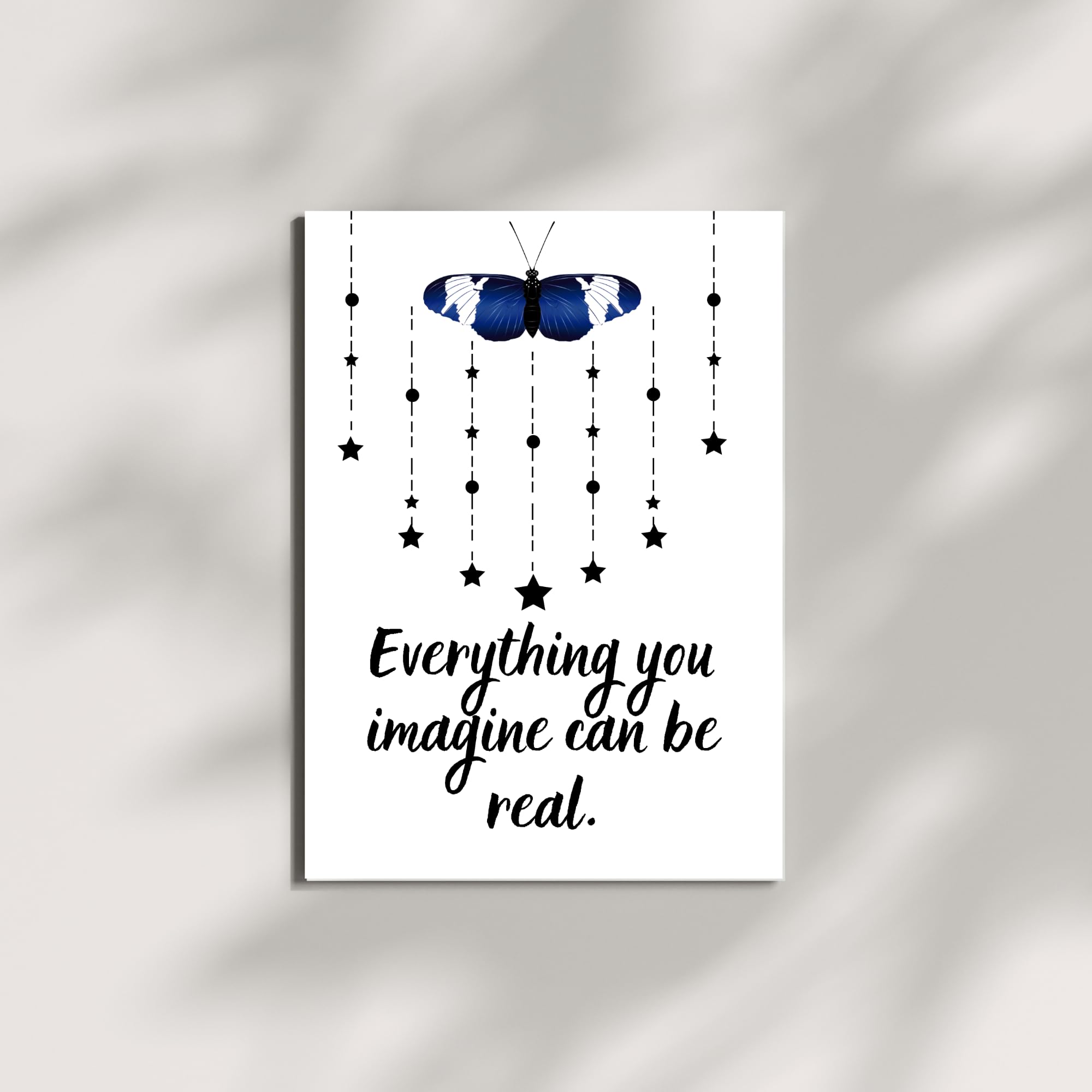 Inspirational Butterfly Card – “Everything You Imagine Can Be Real” – Motivational Quote Print, Encouragement Gift, Vision Board Art for Dreamers