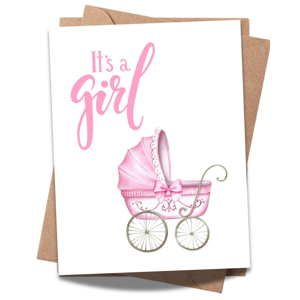 It’s a Girl Baby Shower or Newborn Celebration Card for Parents – Cute & Heartfelt Gift for New Moms, Dads, Friends, or Family
