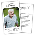 Custom Funeral Memorial Cards – Double-Sided with Photo, Prayer & Poem, Personalized Tribute Keepsakes, Remembrance, Sympathy, Comfort, Funeral Favors