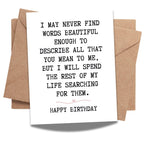 Romantic Birthday Card for Girlfriend, Boyfriend, Wife, Husband – Heartfelt Love Greeting Handmade in USA