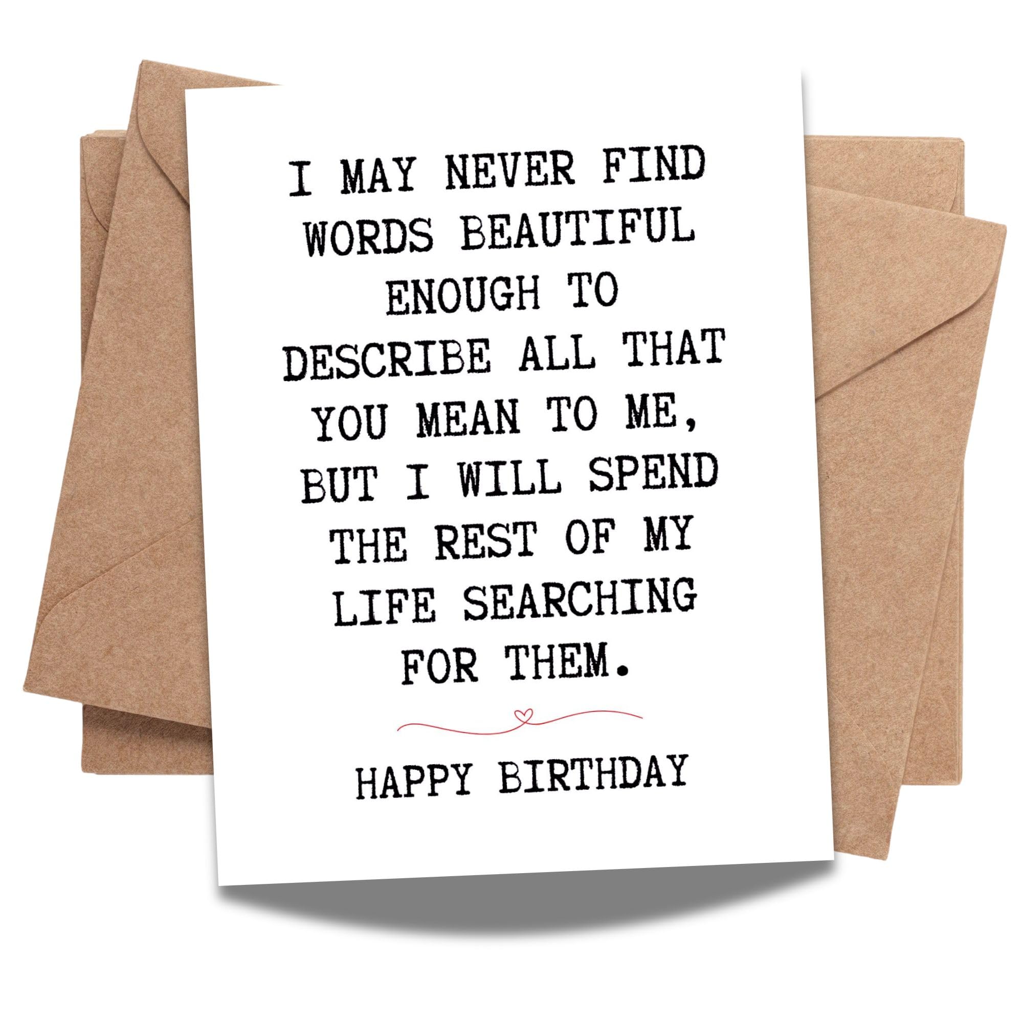 Romantic Birthday Card for Girlfriend, Boyfriend, Wife, Husband – Heartfelt Love Greeting Handmade in USA