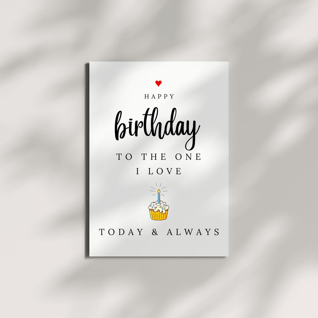 Happy Birthday to the One I Love Romantic Birthday Card for Wife Husband Girlfriend Boyfriend Partner Sweet Love Greeting Keepsake Handmade in USA