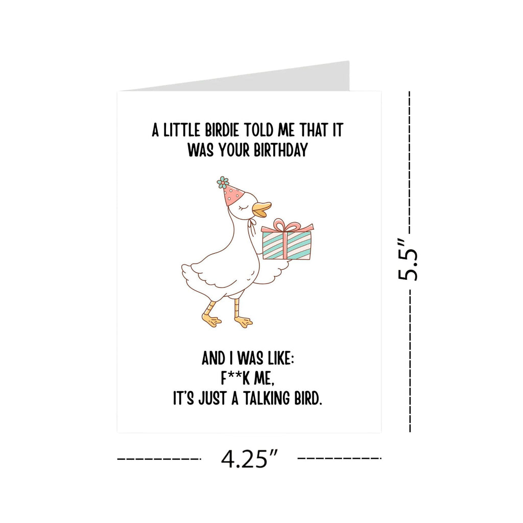 Hilarious Birthday Card A Little Birdie Told Me It Was Your Birthday Funny Greeting for Men Women Friends Kids Coworkers Handmade in USA