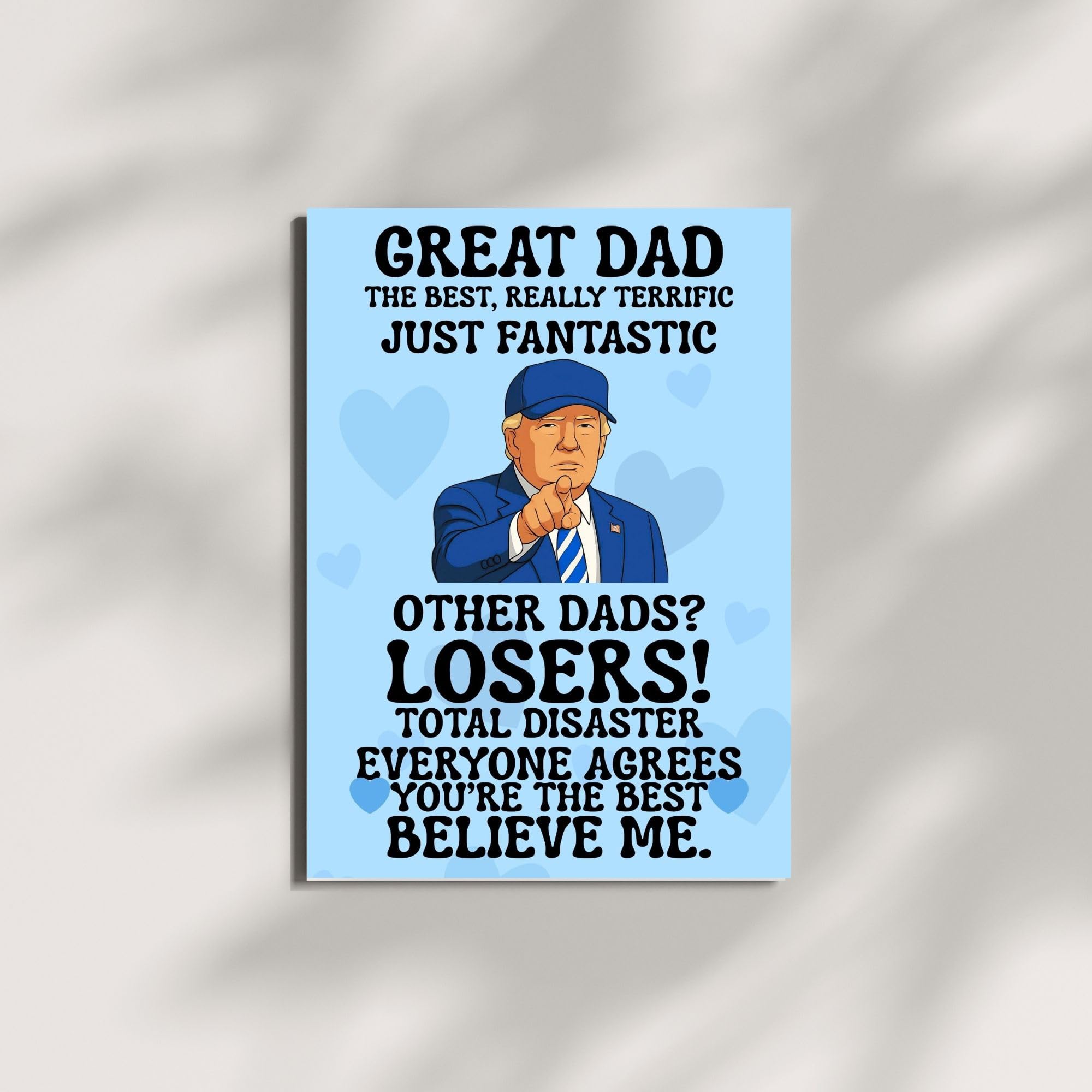 Funny Trump-Themed Father’s Day Card for Dad, Grandpa or Stepdad – Hilarious Joke Greeting from Son or Daughter – Patriotic Humor – Made in USA