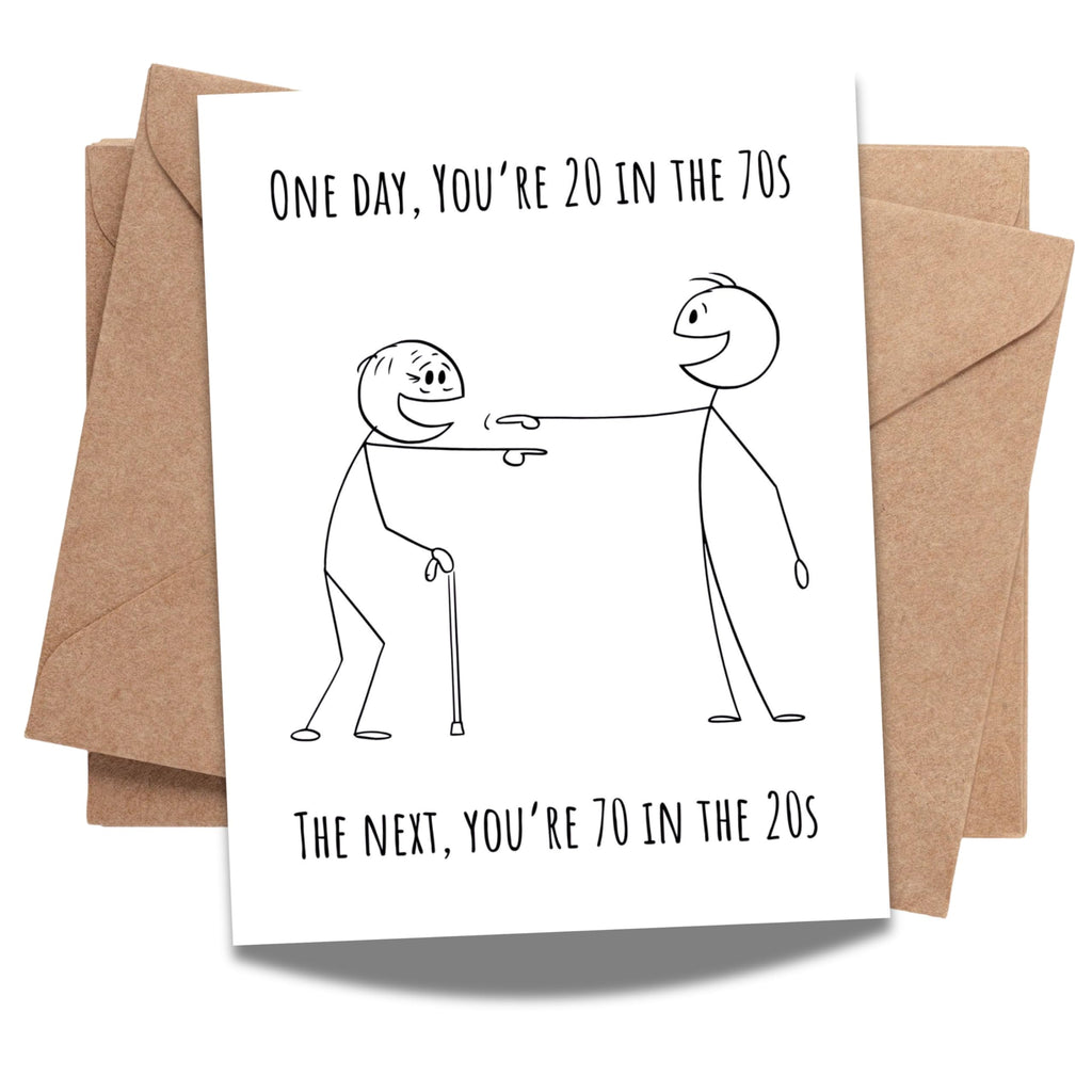 Funny 70th Birthday Card for Dad, Mom, Women & Men – Cool Birthday Gift – Hilarious Milestone Greeting for Friends, Family & Coworkers – Handmade in USA