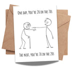 Funny 70th Birthday Card for Dad, Mom, Women & Men – Cool Birthday Gift – Hilarious Milestone Greeting for Friends, Family & Coworkers – Handmade in USA