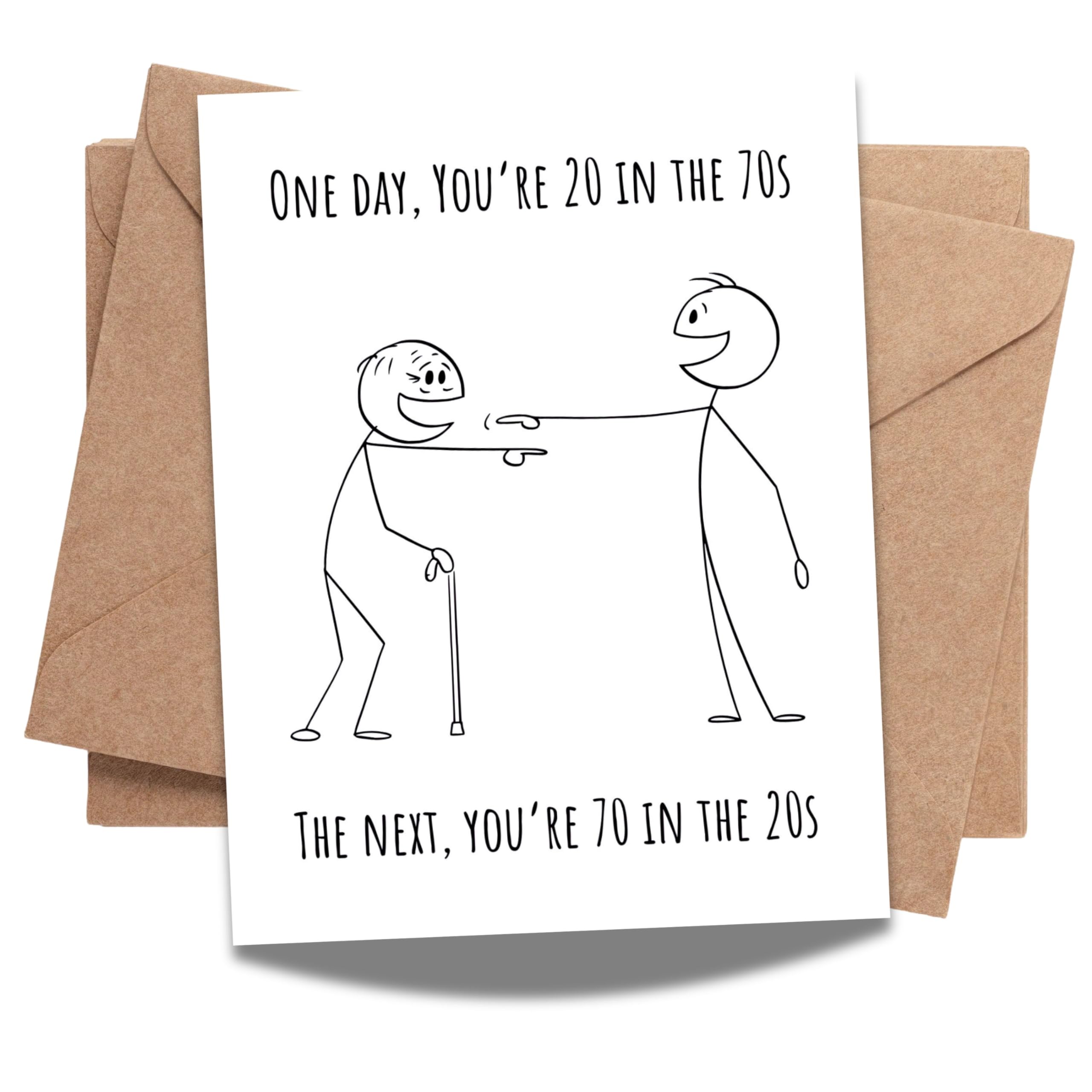 Funny 70th Birthday Card for Dad, Mom, Women & Men – Cool Birthday Gift – Hilarious Milestone Greeting for Friends, Family & Coworkers – Handmade in USA