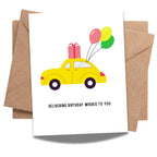 Delivering Birthday Wishes to You Card Funny Greeting Card for Men, Women, Kids, Friends, Coworkers – Handmade in USA