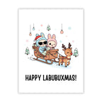 Cute Merry Christmas Card Compatible with Labubu Christmas Theme, Handmade Collectible-Inspired Greeting Card for Men, Women, Kids, Friends, Holiday Gift
