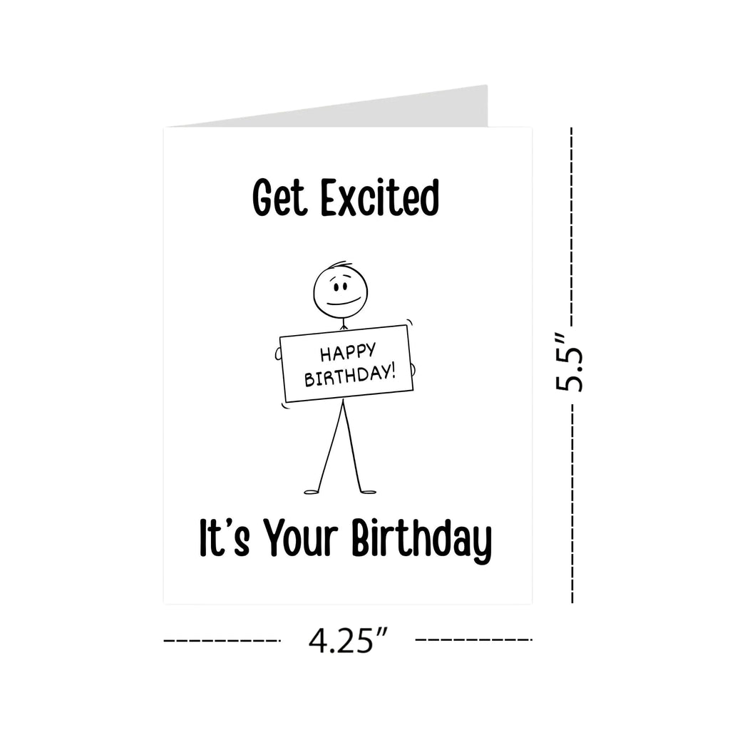 Hilarious Stick Man Birthday Card for Men, Women & Kids – Funny Greeting for Siblings, Friends & Coworkers Cool Handmade Birthday Card Gift USA