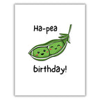 Funny Peas Birthday Card - Cute Happy Birthday Greeting Card for Friends, Family, Kids, Husband, Wife, Boyfriend, Girlfriend - Punny Vegetable Card with Envelope