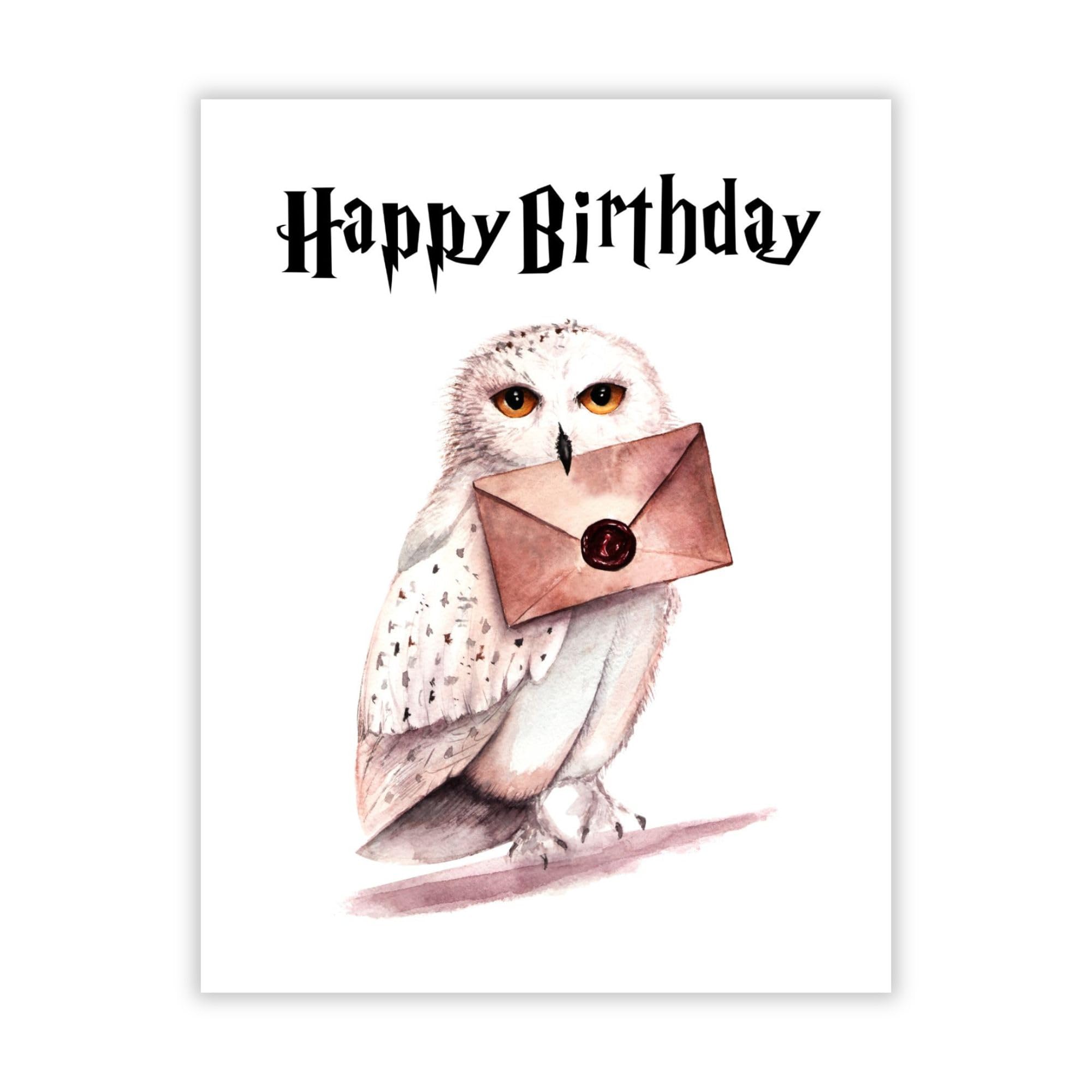 Hilarious Owl Birthday Greeting Card for Coworker, Family, or Friends – Cute Owl with Card and Envelope – "Happy Birthday" – Made in USA – Fun Greeting Card