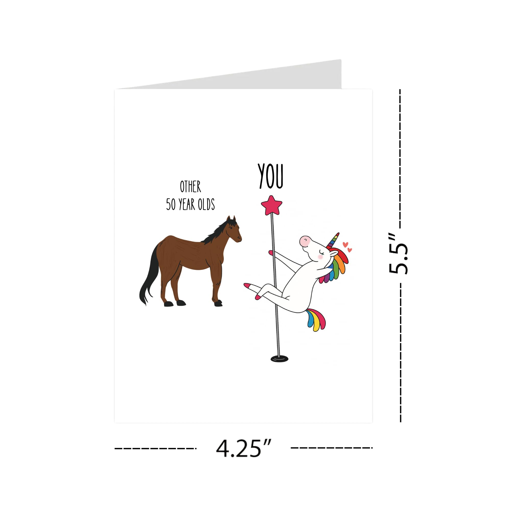 Funny 50th Birthday Card for Men Women Friends Family Coworkers – Hilarious Milestone Greeting Card – Handmade in USA