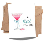 Espresso Martini Birthday Card Funny Coffee & Cocktail Greeting Card for Women Best Friend Sister Daughter Wife Girlfriend Handmade A Tini Bit Older Gift