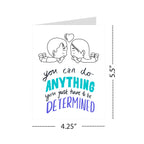 You Can Do Anything Encouragement Card – Cute Chibi Couple Illustration – 4.25x5.5 inch – Blank Inside – Motivational Greeting Card for Support & Love