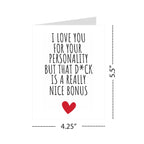 Funny Dirty Birthday Card for Husband, Boyfriend, Fiancé – Humorous Anniversary & Valentine’s Card for Him – Perfect for Men with a Sense of Humor