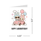 Cute Birthday Card Compatible with Labubu Birthday Theme, Handmade Greeting Card for Men, Women, Kids, Friends, Anime-Inspired Gift