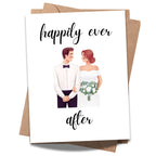 Anniversary or Wedding Congratulations Card – Happily Ever After Greeting for Couple, Wife, Husband, Friends – Romantic & Elegant – Handmade in USA