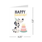 Happy Barkday Greeting Card Dog Birthday Card with Cake Illustration – Fun Pet-Themed Card for Dog Lovers, Friends, Men, Women, Kids – Made in USA