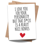 Funny Dirty Birthday Card for Husband, Boyfriend, Fiancé – Humorous Anniversary & Valentine’s Card for Him – Perfect for Men with a Sense of Humor