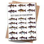 Best Fishes on Your Birthday Greeting Card – Ocean-Themed Funny Birthday Card for Men, Women, Kids – Cute Fish Pun Card – Made in USA
